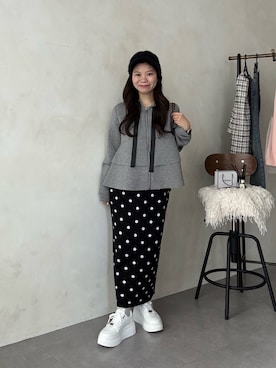 「アイテム（キャップ）」を使った、まりんさん（レディース・148cm）の冬コーディネート