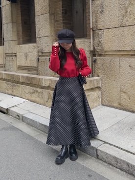 「アイテム（キャスケット）」を使った、まりんさん（レディース・148cm）の冬コーディネート