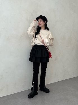 「アイテム（キャスケット）」を使った、まりんさん（レディース・148cm）の秋コーディネート