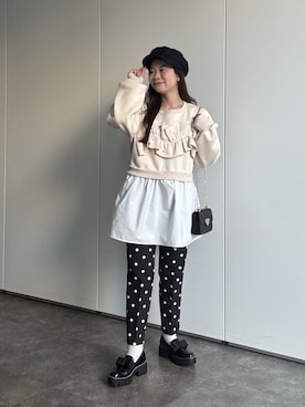 「アイテム（キャスケット）」を使った、まりんさん（レディース・148cm・20代）の秋コーディネート