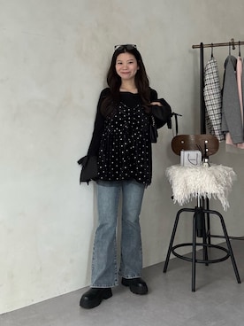 「アイテム（キャミソール）」を使った、まりんさん（レディース・148cm）の冬コーディネート