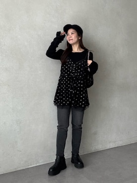 「アイテム（キャミソール）」を使った、まりんさん（レディース・148cm）の秋コーディネート