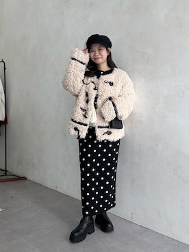 「アイテム（キャスケット）」を使った、まりんさん（レディース・148cm）の冬コーディネート