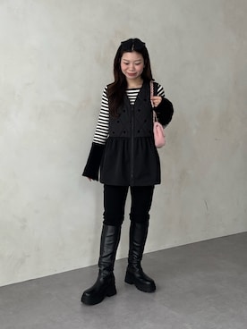 「アイテム（ベスト）」を使った、まりんさん（レディース・148cm）の秋コーディネート