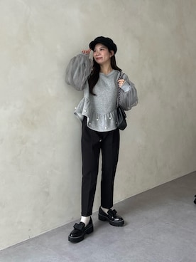 「アイテム（キャスケット）」を使った、まりんさん（レディース・148cm）の秋コーディネート