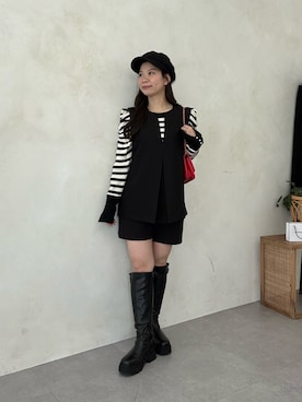 「prose verse（プロズヴェール）のアイテム（帽子）」を使った、まりんさん（レディース・148cm）の冬コーディネート