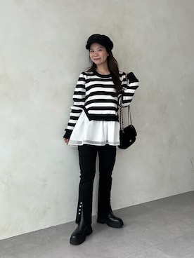 「アイテム（キャスケット）」を使った、まりんさん（レディース・148cm・20代）の秋コーディネート