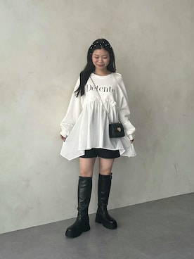 「アイテム（ブーツ）」を使った、まりんさん（レディース・148cm）の夏コーディネート