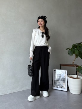 「prose verse（プロズヴェール）のアイテム（Tシャツ/カットソー）」を使った、まりんさん（レディース・148cm）の秋コーディネート