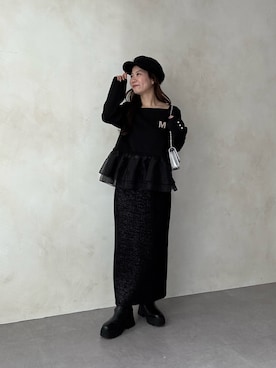 「アイテム（キャスケット）」を使った、まりんさん（レディース・148cm）の秋コーディネート