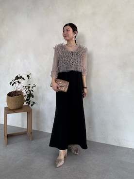 「アイテム（ドレス）」を使った、まりんさん（レディース・148cm）の秋コーディネート