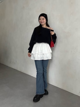 「prose verse（プロズヴェール）のアイテム（帽子）」を使った、まりんさん（レディース・148cm）の冬コーディネート