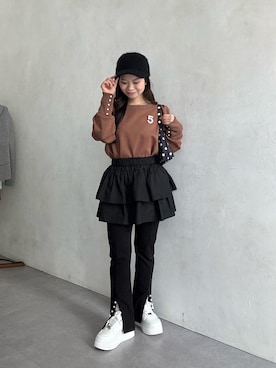 「アイテム（キャップ）」を使った、まりんさん（レディース・148cm）の冬コーディネート