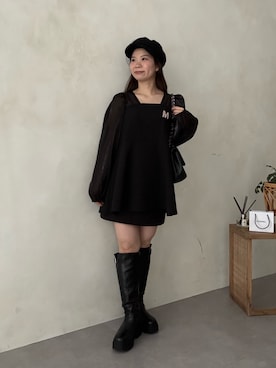 「prose verse（プロズヴェール）のアイテム（帽子）」を使った、まりんさん（レディース・148cm）の冬コーディネート