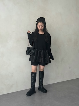 「アイテム（ブーツ）」を使った、まりんさん（レディース・148cm）の夏コーディネート