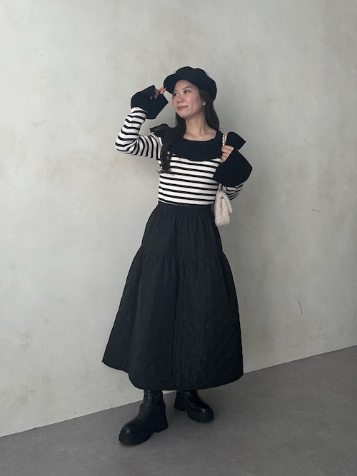 キルティングボリュームフレアスカート（スカート）｜prose verse