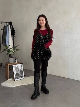 「アイテム（キャミソール）」を使った、まりんさん（レディース・148cm）の冬コーディネート