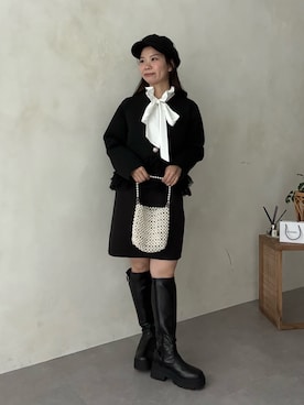 「prose verse（プロズヴェール）のアイテム（帽子）」を使った、まりんさん（レディース・148cm）の冬コーディネート