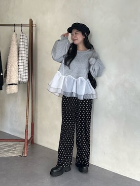 「アイテム（キャスケット）」を使った、まりんさん（レディース・148cm）の秋コーディネート