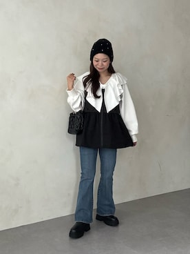 「アイテム（スウェット）」を使った、まりんさん（レディース・148cm）の秋コーディネート
