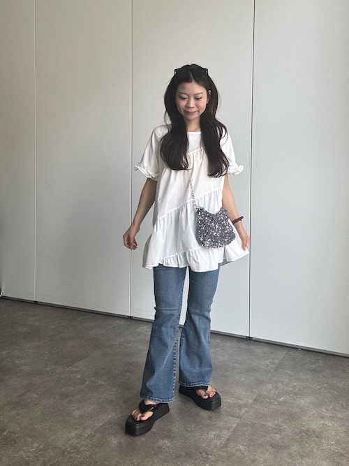 ななめフリルティアードTシャツ