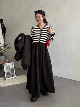 「アイテム（ワンピース）」を使った、まりんさん（レディース・148cm）の冬コーディネート