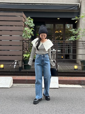 「アイテム（ニットキャップ/ビーニー）」を使った、まりんさん（レディース・148cm）の夏コーディネート