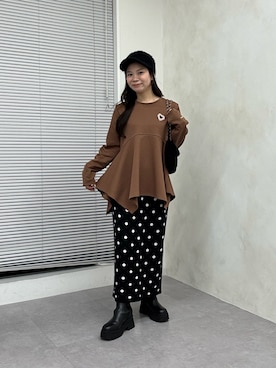 「prose verse（プロズヴェール）のアイテム（帽子）」を使った、まりんさん（レディース・148cm）の秋コーディネート