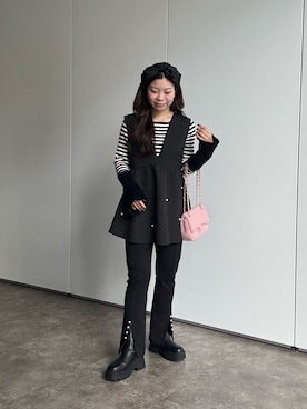「アイテム（ベスト）」を使った、まりんさん（レディース・148cm）の秋コーディネート