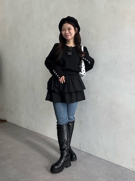 「アイテム（ハンチング/ベレー帽）」を使った、まりんさん（レディース・148cm・20代）の冬コーディネート