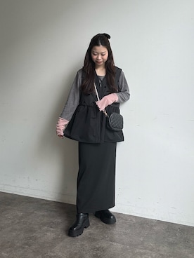 「アイテム（ベスト）」を使った、まりんさん（レディース・148cm）の秋コーディネート