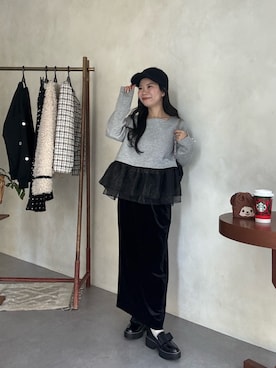 「prose verse（プロズヴェール）のアイテム（帽子）」を使った、まりんさん（レディース・148cm）の秋コーディネート