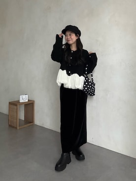 「アイテム（キャスケット）」を使った、まりんさん（レディース・148cm・20代）の冬コーディネート