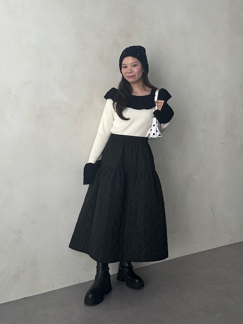 キルティングボリュームフレアスカート（スカート）｜prose verse