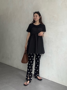 「prose verse（プロズヴェール）の【ブルーライト/UVカット】カラーが変わる調光レンズ メガネサングラス（サングラス、ブラック系）」を使った、まりんさん（レディース・148cm）の春コーディネート