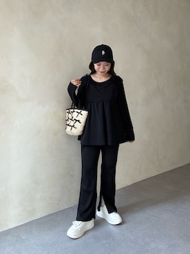 「prose verse（プロズヴェール）のフロッキードットボートネックシアートップス（Tシャツ/カットソー）」を使った、まりんさん（レディース・148cm・20代）の夏コーディネート