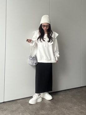 「アイテム（スウェット）」を使った、まりんさん（レディース・148cm）の秋コーディネート