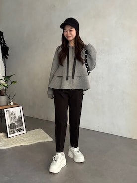 「アイテム（キャップ）」を使った、まりんさん（レディース・148cm・20代）の冬コーディネート