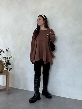 「アイテム（カチューシャ）」を使った、まりんさん（レディース・148cm・20代）の秋コーディネート