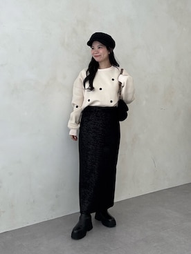 「アイテム（キャスケット）」を使った、まりんさん（レディース・148cm）の秋コーディネート