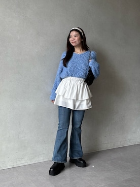 「アイテム（カチューシャ）」を使った、まりんさん（レディース・148cm）の秋コーディネート