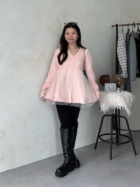 「アイテム（バッグ）」を使った、まりんさん（レディース・148cm）の冬コーディネート