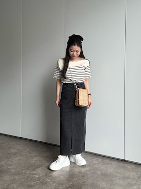 「アイテム（ニット/セーター）」を使った、まりんさん（レディース・148cm）の夏コーディネート
