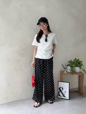 「サテンパンツ」｜まりんさん（レディース・148cm）の春コーディネート
