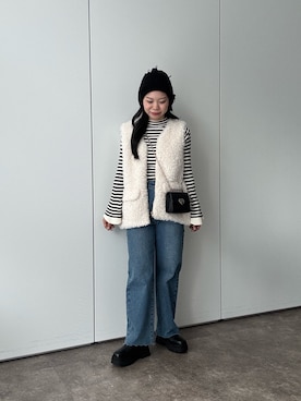 「アイテム（ニットキャップ/ビーニー）」を使った、まりんさん（レディース・148cm）の夏コーディネート