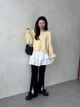 「アイテム（ローファー）」を使った、まりんさん（レディース・148cm）の秋コーディネート