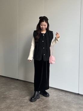 「アイテム（ベスト）」を使った、まりんさん（レディース・148cm）の秋コーディネート