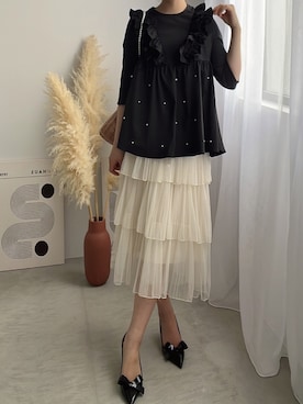「ペプラムブラウス」｜misuzuさん（レディース・165cm）の春コーディネート