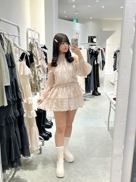 「one after another NICE CLAUP（ワンアフターアナザーナイスクラップ）のアイテム（ワンピース）」を使った、まりんさん（レディース・163cm）の秋コーディネート