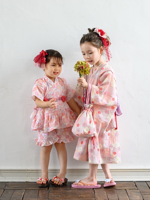 浴衣ドレス3点セット（浴衣＋帯＋ポンポン）（浴衣）｜panpantutu